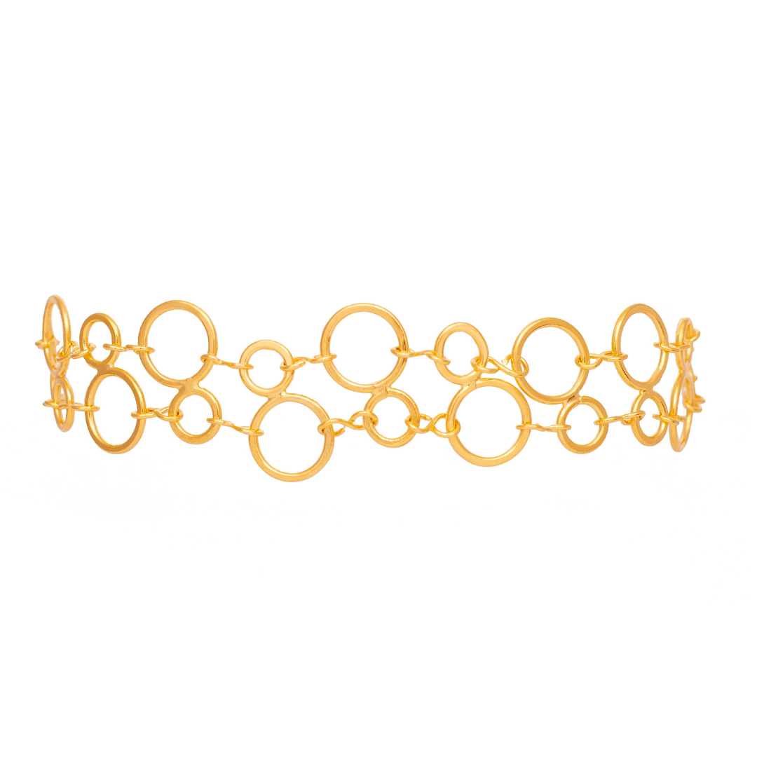 Handcrafted Atomo Choker in bronze with a 24-karat gold plating