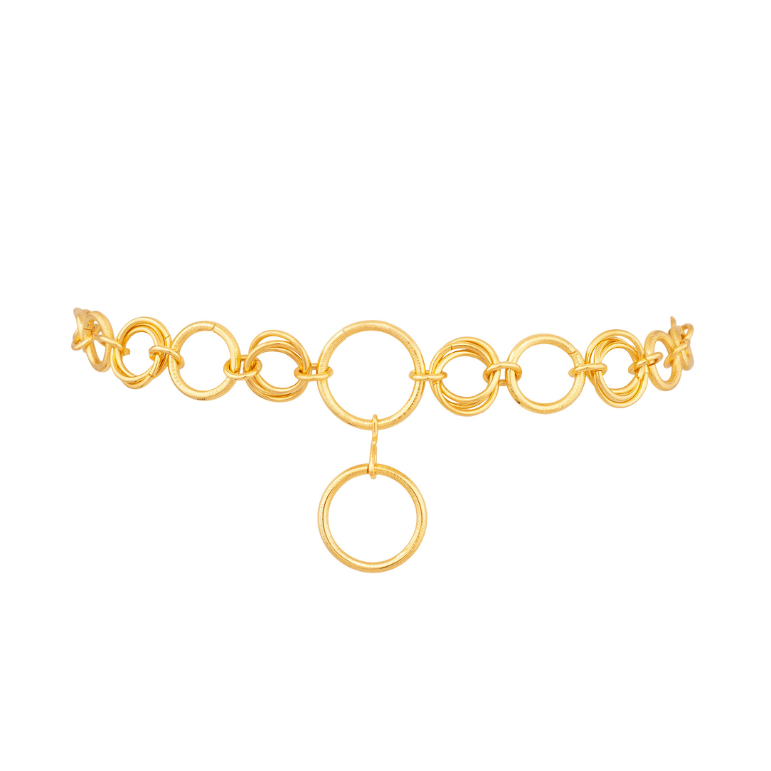 Handcrafted Carlotta Choker in bronze with a 24-karat gold plating