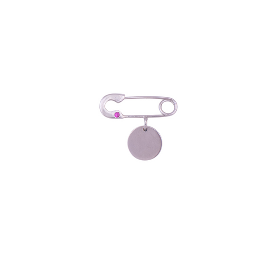 Mininame Silver with pink zirconia